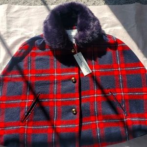 Janie and Jack red plaid cape.  New